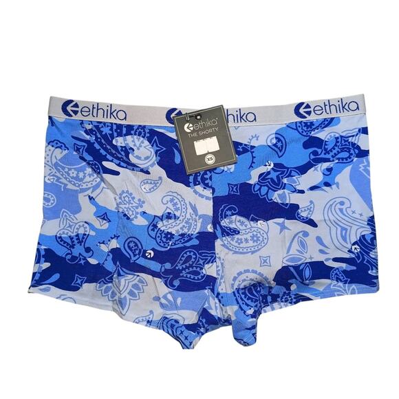 Ethika Women's Tear Drop Camo Shorty Brief XS blue/white - Picture 1 of 4